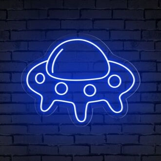 Brighten Your Kid's Room or Add Flair to Theme Parties with the Ufo Cute Space Neon Sign.