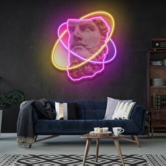 Erhöhen Sie Ihren Raum: Im Fokus steht das Face Led UV Neon Schild für lebendige Heimdekoration, Büroambiente und unvergessliche Partys.