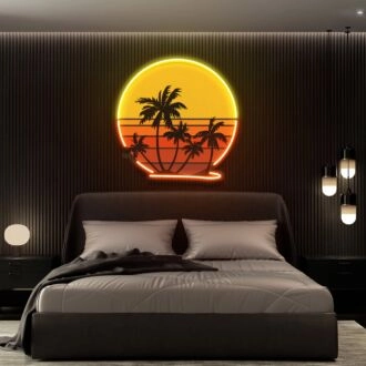 Beleben Sie Ihre Räume mit dem Sunset Art Led UV Neonschild – Perfekt für Heimdekoration, Bars und Hochzeiten.