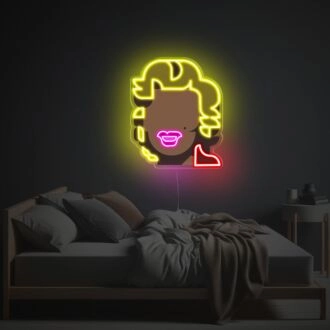 Brighten Up Your Space: Marilyn Monroe Portrait Abstract Painting LED Neon Acrylic Artwork Ideal for Home Decor, Office Ambiance, and Chic Bar Settings.