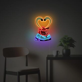 Brighten Up Your Bar and Wedding Ambiance with Mr Crab Heart Shaped Eyes LED Neon Acrylic Artwork.