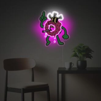 Erhellen Sie Ihre Räume: Pinker Donut-Typ LED-Neon-Acrylkunstwerk Perfekt für Wohnkultur, Bars und festliche Anlässe.