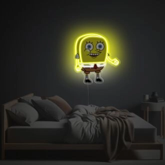 Erhellen Sie Ihren Raum: Elegantes Spongebob LED Neon Acryl Kunstwerk, perfekt für Heimdekoration, Kinderzimmer und verspielte Bürobereiche.