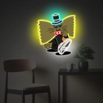 Erhellen Sie Ihre Bar, Ihr Büro oder Ihre Hochzeit: Tie Gentleman LED-Neon-Acrylkunstwerk verleiht eine einzigartige Note.