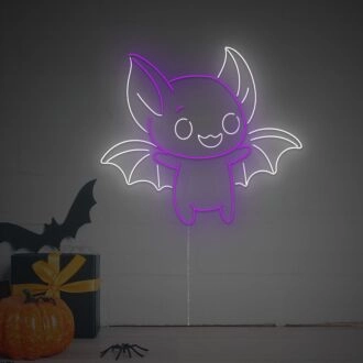 Beleuchten Sie Ihre Halloween-Feierlichkeiten zu Hause, im Büro oder auf einer Party mit dem Halloween Cuty Flying Bat LED Neonschild.