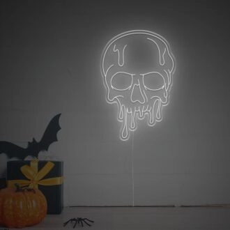 Beleben Sie Ihre Halloween-Feiern und Themenpartys mit dem Halloween-Melting-Skull-Head-LED-Neonschild.