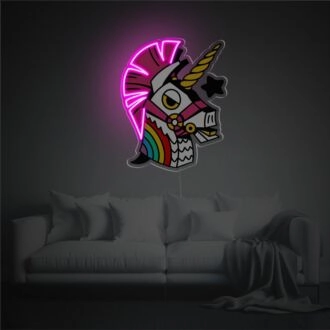 Brighten Up Your Space: Cool Pink Unicorn LED Neon Acrylic Artwork for Enchanting Home Decor, Magical Office Settings, and Fairy-Tale Parties.