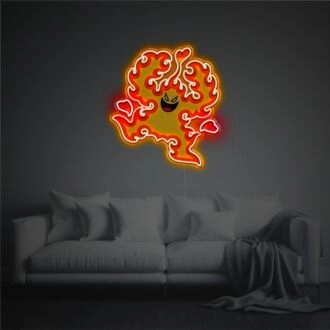 Verbessern Sie die Atmosphäre Ihrer Bar, Ihres Büros oder Ihres Spielzimmers mit Crazy Fire Guy LED-Neon-Acrylkunstwerk.