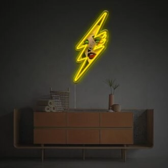 Beleben Sie Ihre Bar, Ihr Büro oder Ihre Wohndekoration mit dem Flash With Pop Style LED-Neon-Kunstwerk der Lady.