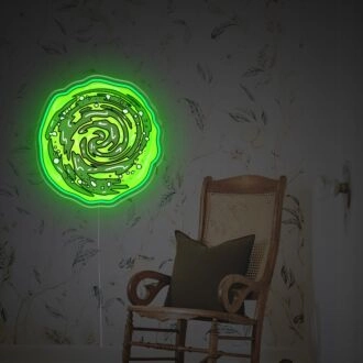 Erhellen Sie Ihren Raum: Rick Portal LED Neon Acrylkunstwerk perfekt für Wohnkultur, Bars und Gaming-Räume.