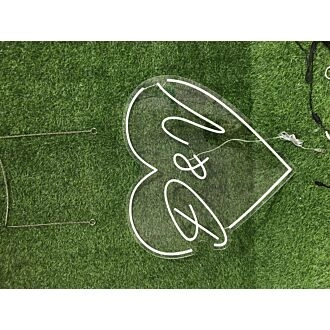 Brighten Your Love: Perfect for Weddings, Engagements, and Romantic Evenings with the D And V Heart Yellow LED Neon Sign