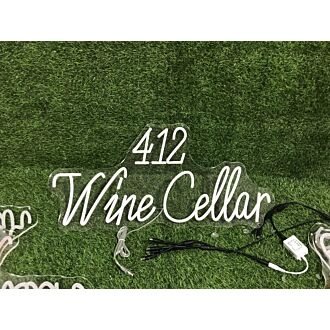 Enhance Your Wine Cellar, Bar, or Wedding Ambiance with the 412 Wine Cellar Yellow Neon Sign.