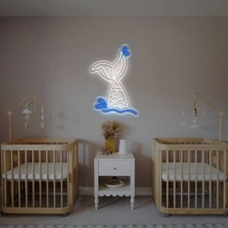 Beleuchten Sie Ihr Wohnzimmer, Ihre Bar oder Ihr Fischrestaurant mit dem LED-Neonschild „Fisch springt ins Wasser“!