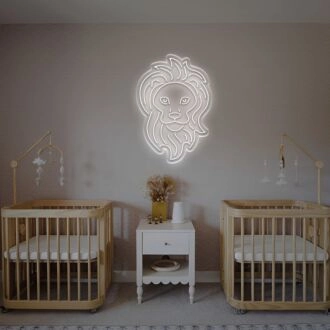 Beleuchten Sie Ihren Raum: Löwenkopf-LED-Neonschild für Bars, Büros und trendige Wohnkultur.