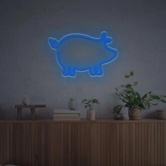 Bringen Sie jeden Raum zum Strahlen - Zuhause, Bar oder Büro mit dem Schwein-Linienzeichnung LED-Neonschild.