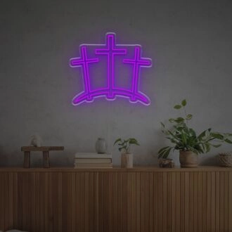 Bringen Sie einen strahlenden Glanz zu Hochzeiten, Bars und festlichen Anlässen mit dem Three Ten Crosses LED-Neonschild.