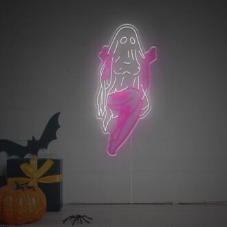 Verschönern Sie Ihre Bar, Ihr Spielzimmer oder Ihr Junggesellenapartment mit dem scharfen Reiz des "Fuck Hands Girl Ghost" LED-Neonzeichens.