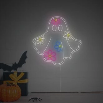 Bringen Sie Ihr Zuhause, Büro oder Ihre gruselige Veranstaltung mit dem "Ghost With Followers" LED-Neonschild zum Strahlen.