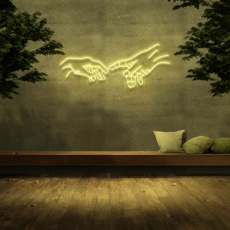 Hand Gottes Neonzeichen