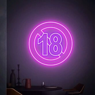 Elevate your entertainment space with 18 Neon Sign Adults Only Neon Sign, perfect for bars, game rooms, and exclusive parties.