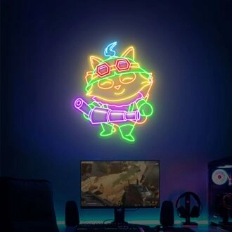 Erleuchte deinen Gaming-Bereich und feiere Siege mit dem Captain-Teemo-Leuchtschild aus League of Legends - ideal für Wohnkultur, Gaming-Zimmer und Fantreffen.