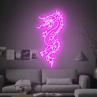 Erhellen Sie Ihren Raum: Perfekt für Schlafzimmer, Bar und Feiern - Chinesischer Drachen-Neonschild, Neondekorationen, Neonschildkunst.