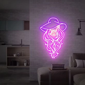Beleuchten Sie Ihre Western-Dekoration: Perfekt für Bars, Zuhause und Hochzeiten - Cowgirl-Neonschild Mädchen mit Cowboyhut LED-Neonlicht.