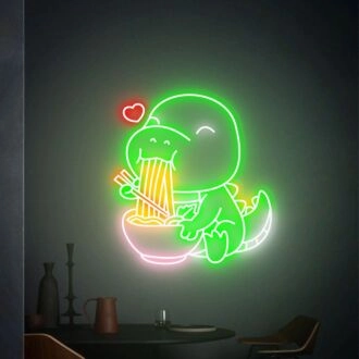 Erhöhen Sie Ihr Esserlebnis: Niedliches Drachen-Ramen-Neonschild für japanische Nudeln - Perfekte LED-Neon-Wanddekoration für Heimküchen, Ramen-Bars und Anime-Mottopartys.