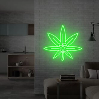 Bringen Sie Ihr Zuhause zum Strahlen: Ideal für Zuhause, Bars und Partys mit coolem Neonzeichen Marihuana-Blatt Neonzeichen Stoner-Geschenk 420 Dekor.