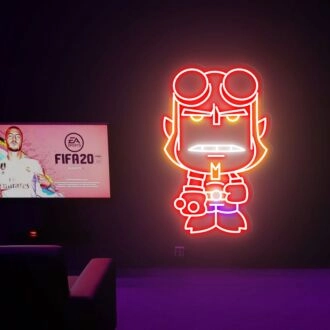 Verbessern Sie Ihr Spielzimmer, Heimbüro und Partyambiente mit der Fantastic Four Hellboy Neon-Schild Wanddekoration.