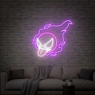 Beleuchten Sie Ihren Raum: Gastly Neon Schild LED Anime Neonlichter für lebendige Heimdekoration, Büroatmosphäre und lebhafte Partyeinstellungen.