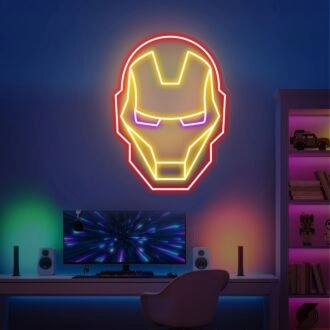 Verwandeln Sie Ihren Raum in das Versteck eines Superhelden mit dem Iron Man Neonschild: Perfekt für Wohnkultur, Spielzimmer, Partys und Büroumgebungen.