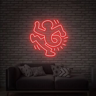 Light Up Your Space with Style: Keith Haring Street Art Neon Sign for Home, Office, and Bar Ambiance