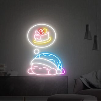Enhance Your Space: Kirby Neon Sign - Perfect for Gaming Rooms, Anime-Themed Parties, and Unique Bedroom Ambiance