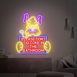 Add a hint of humor to your home, bar, or entertainment space with the Please Don T Do Coke In The Bathroom Neon Sign Led Sign For Wall Decor.