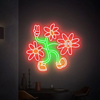 Beleuchten Sie Ihren Raum: Leuchtende Blumen LED Neonschild Handgemachte Blumen für Raumdekoration, Perfekt für Hochzeiten, Bar-Ambiente und Eleganz zu Hause.