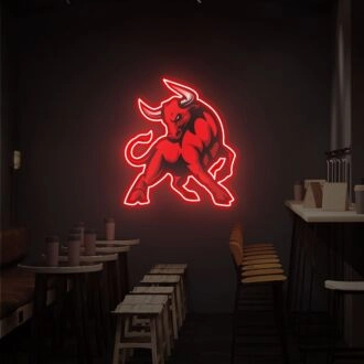 Beleuchte deine Nächte: Red Bull Neonkunstschild für lebendigen Schlafzimmerglanz, Wohnkultur und elektrisierende Partyatmosphäre.