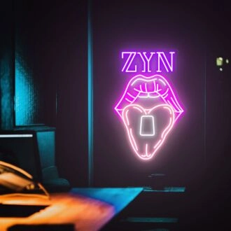 Brighten Up Your Bar, Lounge, or Bedroom with the Edgy Charm of Zyn Lips Neon Sign Tongue Marijuana Neon Sign Joint Wall Art.
