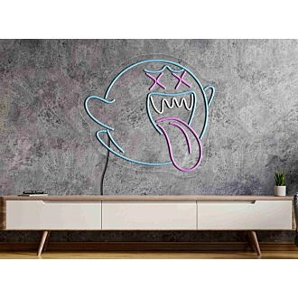 Steigern Sie die Atmosphäre Ihres Spielzimmers, Ihrer Bar oder Ihrer Halloween-Party mit der vielseitigen Geister-Neonleuchte LED-Wanddekoration.