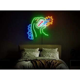 Bringen Sie Kino in Ihren Raum zum Leben: Godzilla Neonzeichen LED Wandkunst - Perfekt für Filmabende, Heimkino-Dekor und Fantreffen.