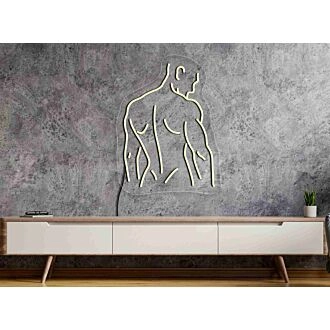 Erhöhen Sie Ihre Einrichtung, Wohnkultur oder Partystimmung mit dem ästhetischen Neonzeichen des nackten Mannes - Perfekt, um ein kräftiges Statement zu setzen.