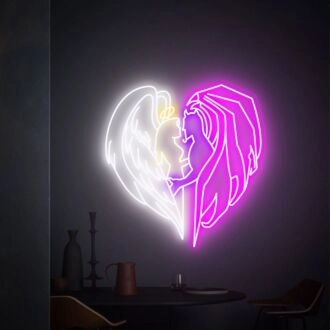 Erhellen Sie Hochzeiten, Bars und Häuser: LED-Neonschild Engelsflügel Teufeldekor Geschenke perfekt für jeden Anlass.