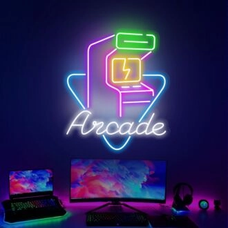 Revamp Your Entertainment Space: Arcade Game Room Party Light Neon Bar Sign - Perfect for Bars, Man Caves, and Birthday Celebrations