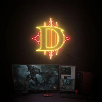 Verbessern Sie Ihre Gaming-Oase oder Bar-Atmosphäre mit dem Diablo 3 LED-Neonschild Diablo Kunst Gaming-Raum-Dekor.