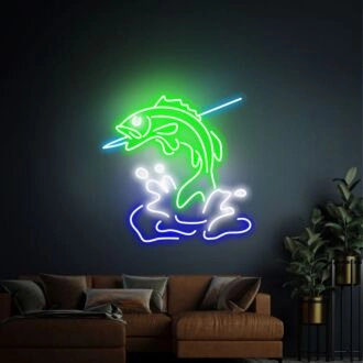 Bringen Sie Helligkeit in Ihren Raum: Perfekt für Bars, Einzelhandelsgeschäfte und gemütliche Eingangsbereiche - Angeln LED Neon Sign Wanddekoration.