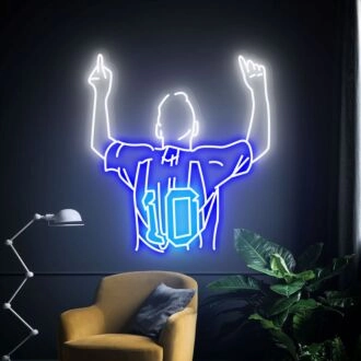 Football Led Neon Sign Soccer Light Decor: Perfect for Sports Bars, Teen Rooms, and Christmas Gifts.