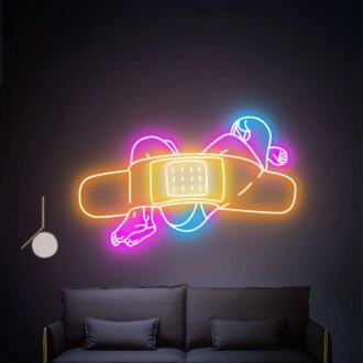 Add a Vibrant Touch to Your Home, Bar, or Party Ambience with the Girl Band-Aid Led Neon Sign Creative Woman Body Party Crazy Neon Light.