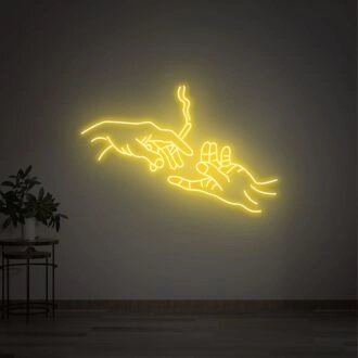 Brighten Your Space: Hands Of God LED Neon Sign for Home, Office, Wedding Celebrations, and Trendy Bar Settings