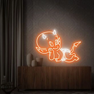 Erhellen Sie Ihren Raum mit „Hot Stuff The Little Devil“ LED-Neonschild - Perfekt für Heimdekoration, Bars und Spielzimmer.