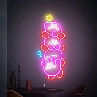 Erhellen Sie Ihren Raum: Kirby Dekor Custom Kawaii Raum Neon Schild für Anime-inspiriertes Zuhause, Büro, Geschäft und Partyambiente.